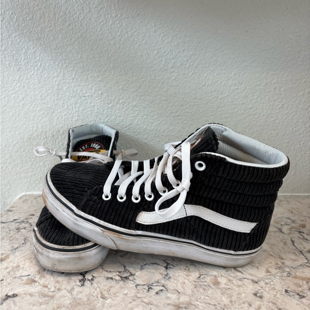 Vans Corduroy Black and White High-Tops